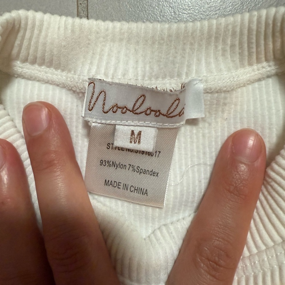 Women’s Cream Ribbed Shirt - Picture 2 of 3